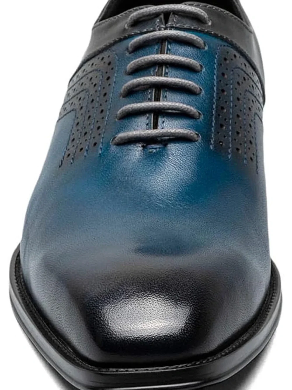 Stacy Adams Men's Navy/Gray Leather Dress Oxfords